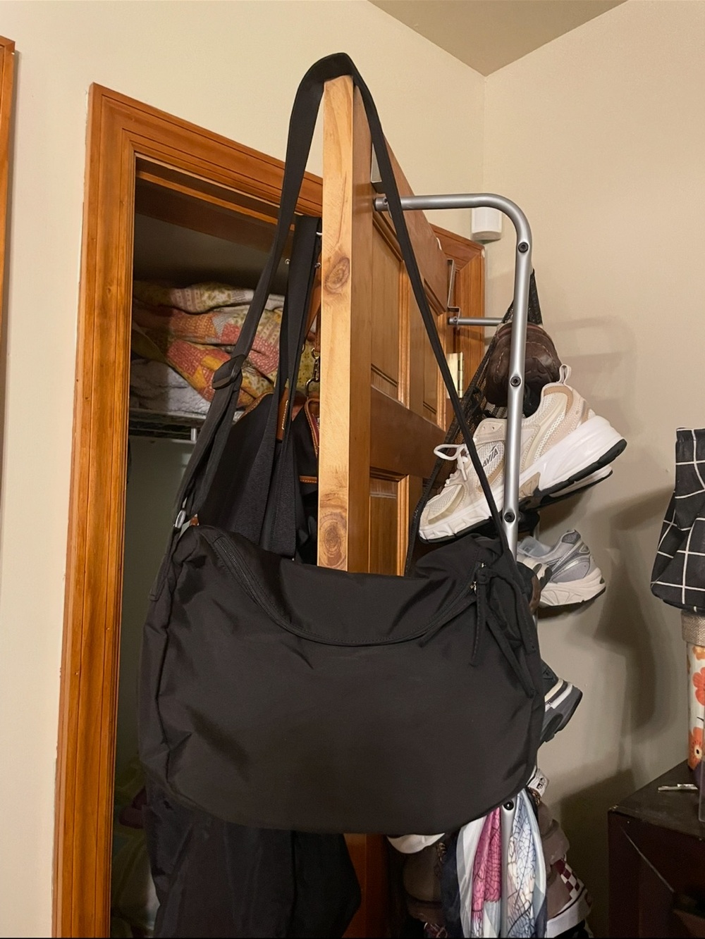 Black Crossbody light weight Bag - Minimal Nylon